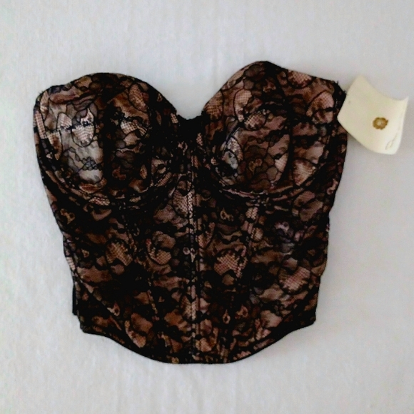 Vintage Oscar de La Renta Black Lace Corset/ Bustier, 34C - Picture 1 of 15